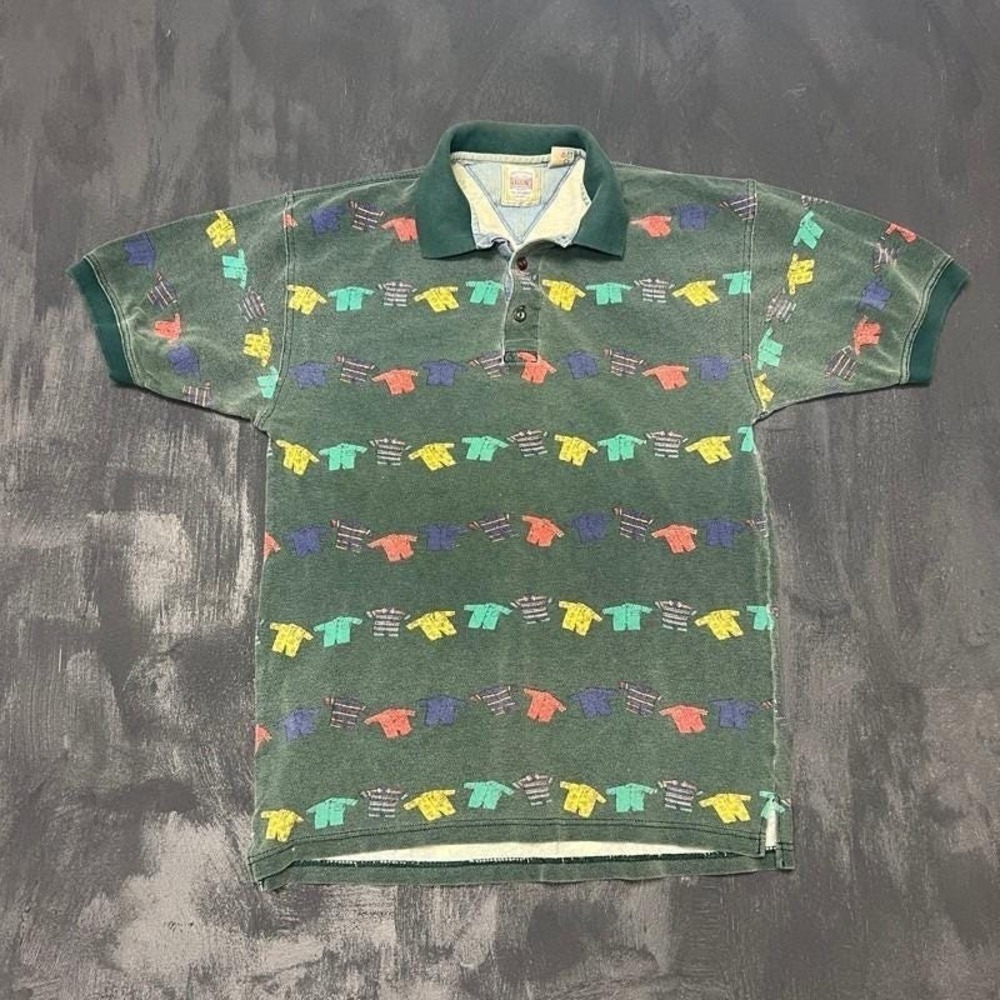 Vintage J Riggins Polo Shirt Mens Medium Green 1990s